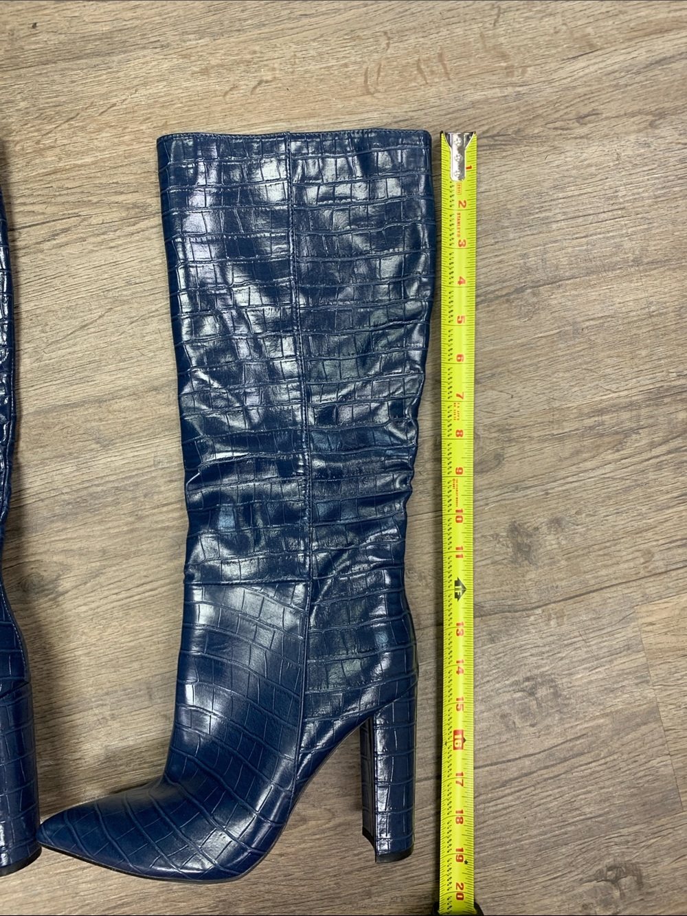 Steve Madden Navy Croc-Embossed Pointed Toe Over-the-Knee Boots size 8 - Picture 7 of 8